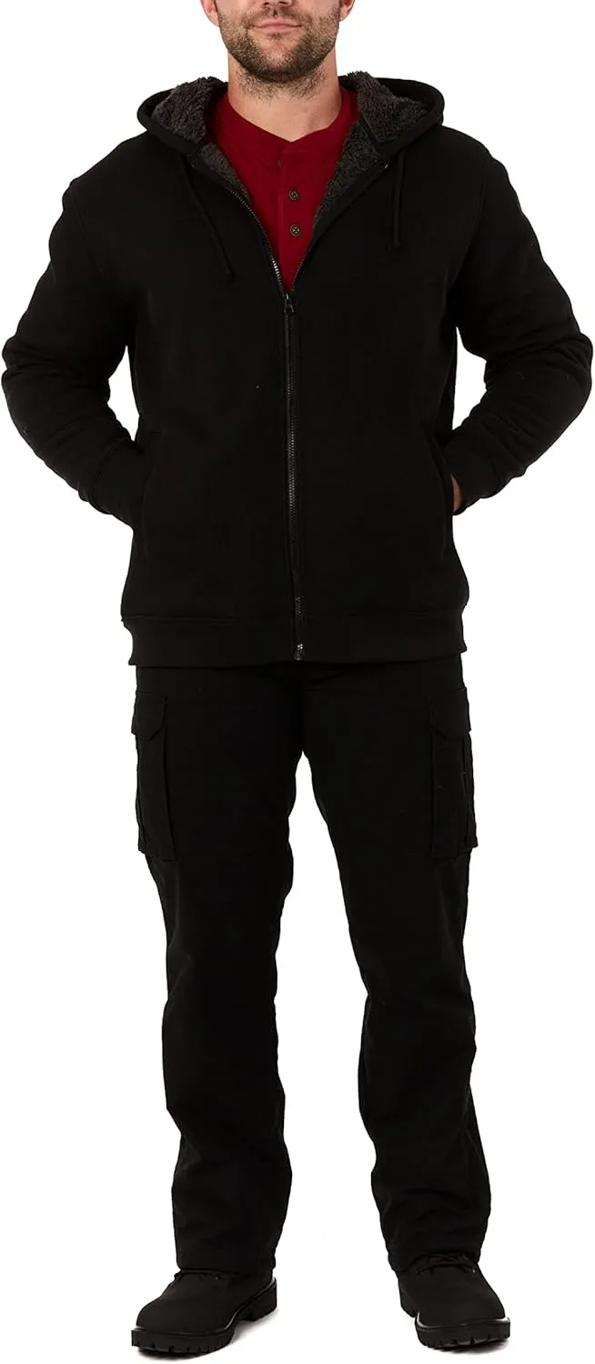 Smith's Workwear Men's Sherpa-Bonded Thermal Knit Hooded Jacket