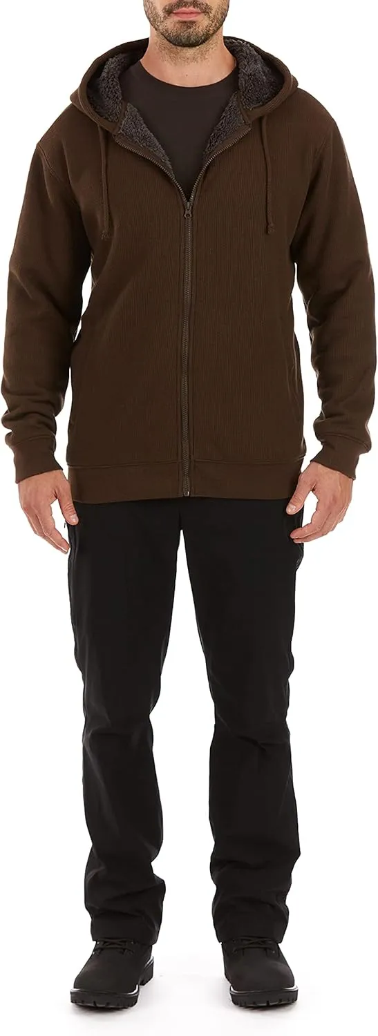 Smith's Workwear Men's Sherpa-Bonded Thermal Knit Hooded Jacket