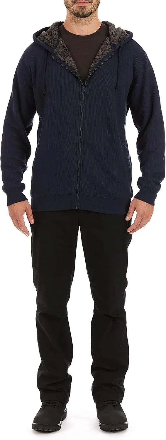 Smith's Workwear Men's Sherpa-Bonded Thermal Knit Hooded Jacket