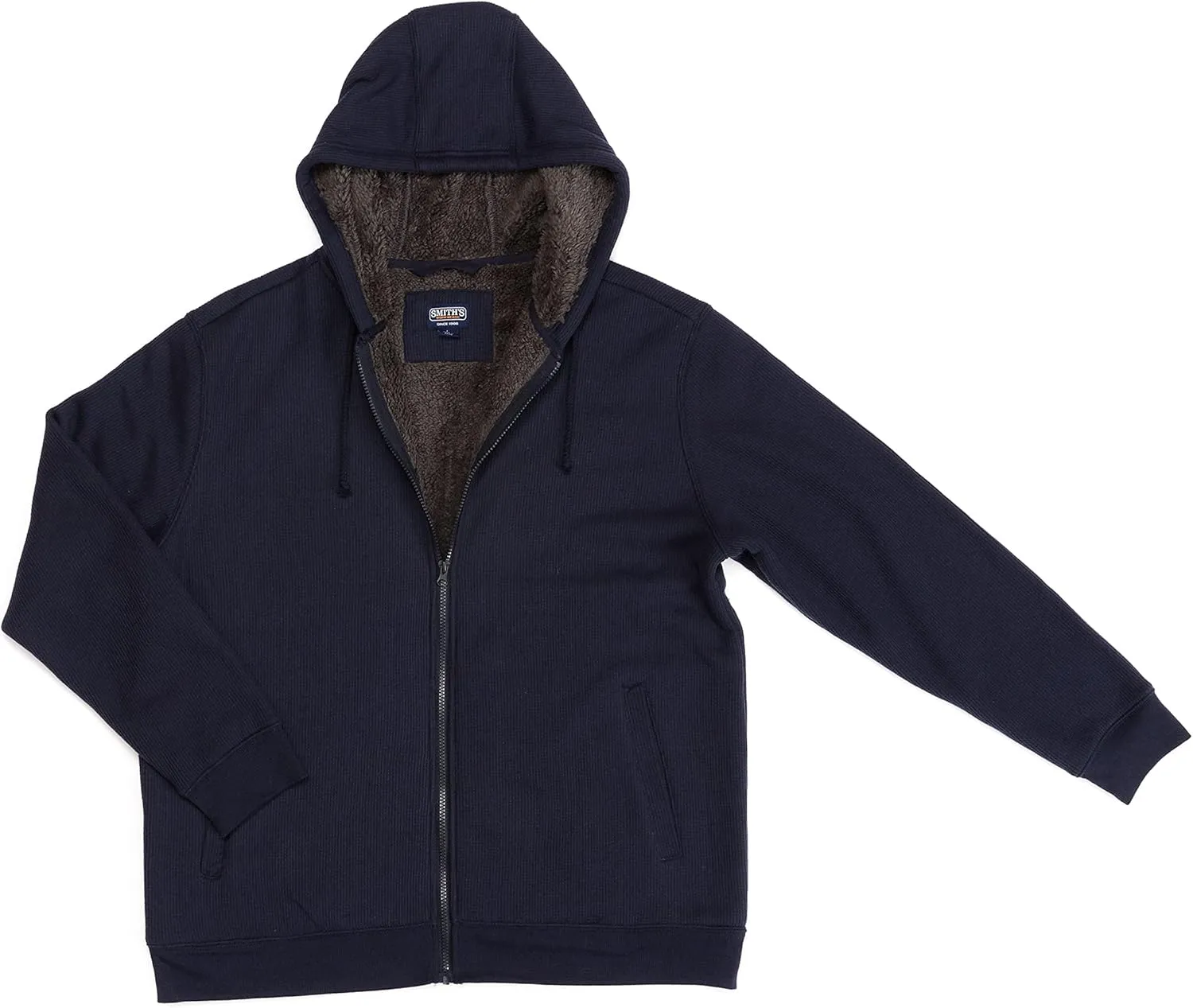 Smith's Workwear Men's Sherpa-Bonded Thermal Knit Hooded Jacket