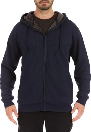 Smith's Workwear Men's Sherpa-Bonded Thermal Knit Hooded Jacket