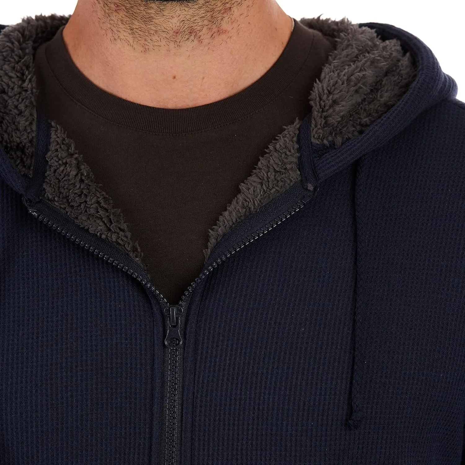 Smith's Workwear Men's Sherpa-Bonded Thermal Knit Hooded Jacket