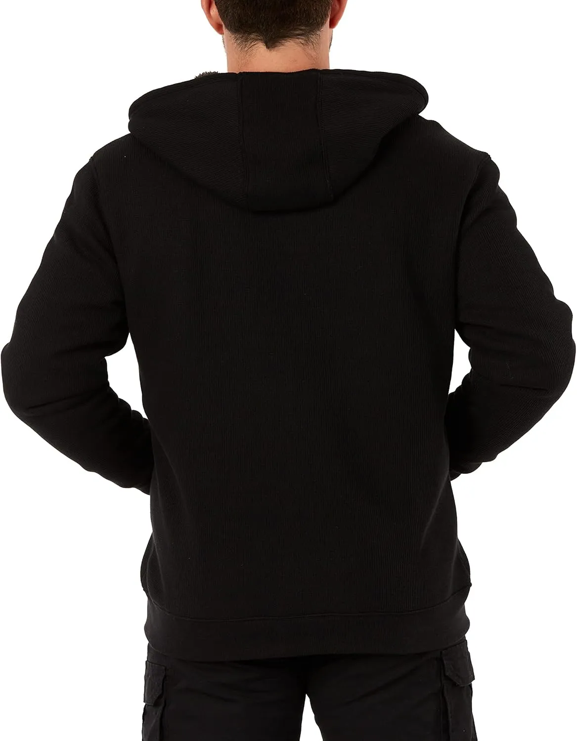 Smith's Workwear Men's Sherpa-Bonded Thermal Knit Hooded Jacket