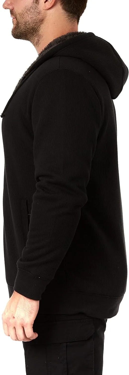 Smith's Workwear Men's Sherpa-Bonded Thermal Knit Hooded Jacket
