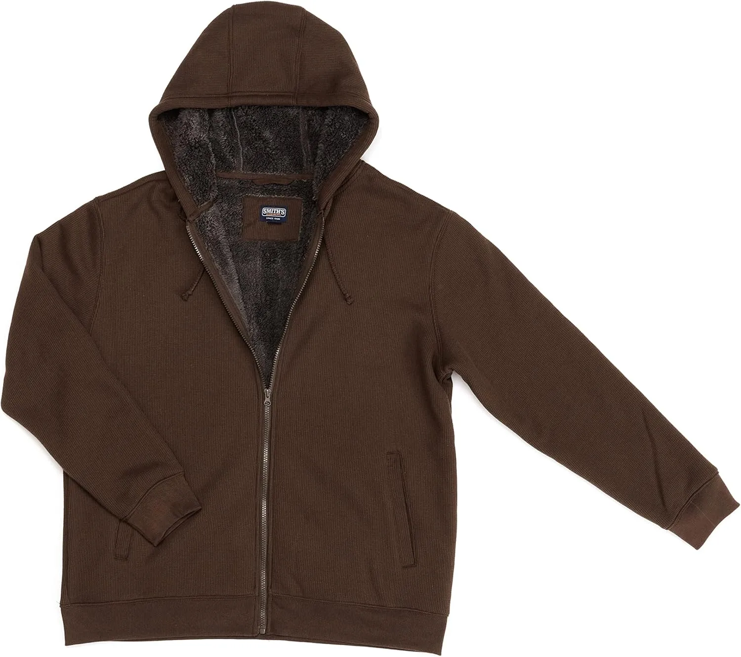 Smith's Workwear Men's Sherpa-Bonded Thermal Knit Hooded Jacket