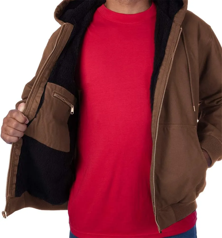 Smith's Workwear Men's Sherpa-Lined Duck Canvas Hooded Jacket