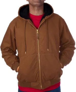 Smith's Workwear Men's Sherpa-Lined Duck Canvas Hooded Jacket