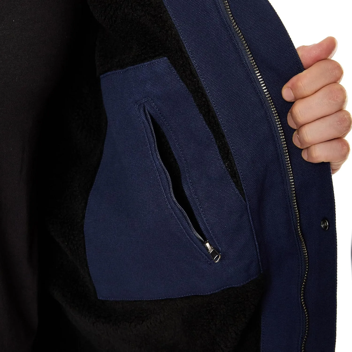 Smith's Workwear Men's Sherpa-Lined Duck Canvas Hooded Work Jacket