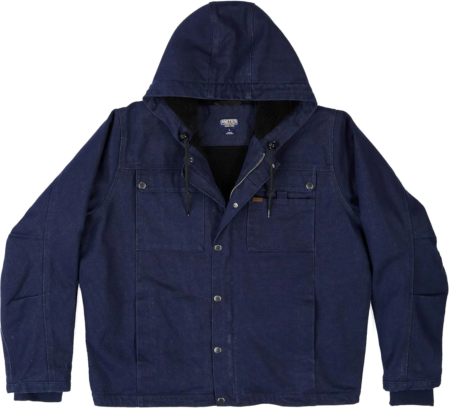 Smith's Workwear Men's Sherpa-Lined Duck Canvas Hooded Work Jacket