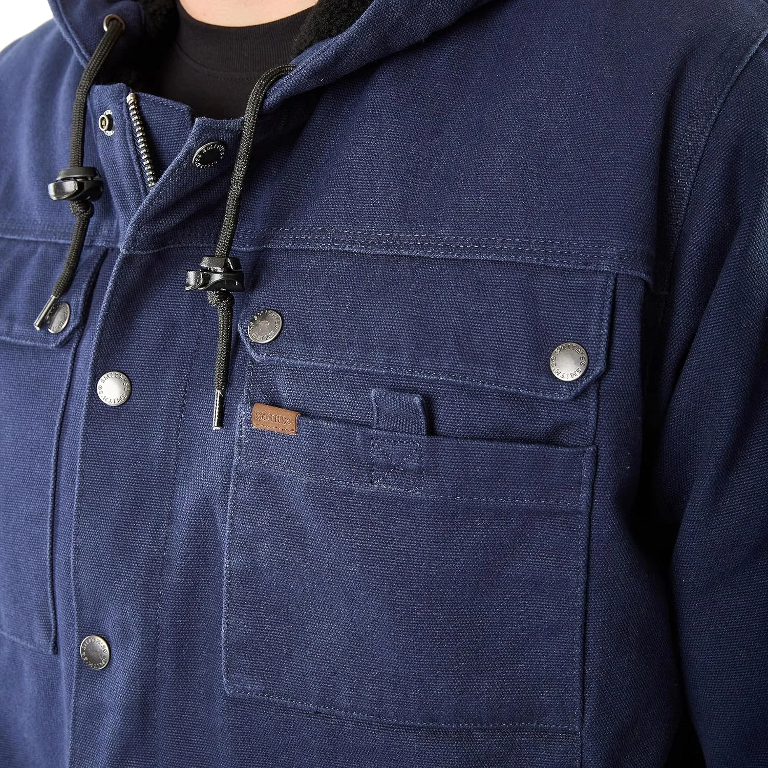 Smith's Workwear Men's Sherpa-Lined Duck Canvas Hooded Work Jacket