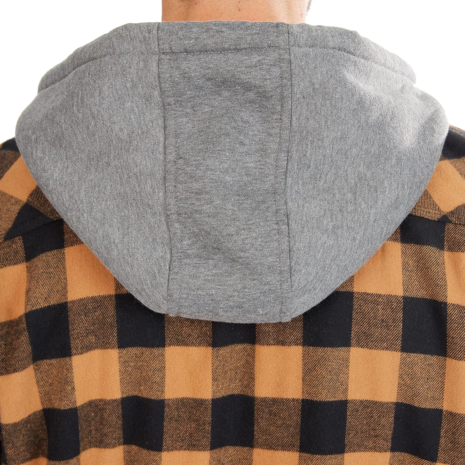 Smith's Workwear Men's Sherpa-Lined Hooded Flannel Shirt Jacket