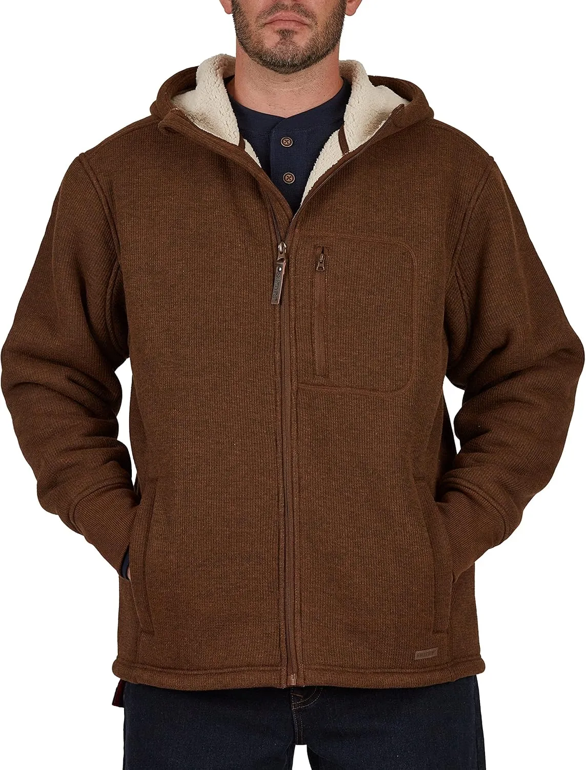 Smith's Workwear Men's Sherpa Lined Hooded Thermal Shirt Jacket