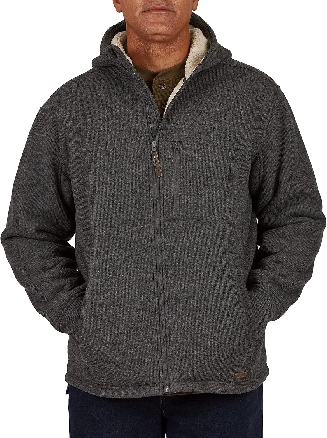 Smith's Workwear Men's Sherpa Lined Hooded Thermal Shirt Jacket