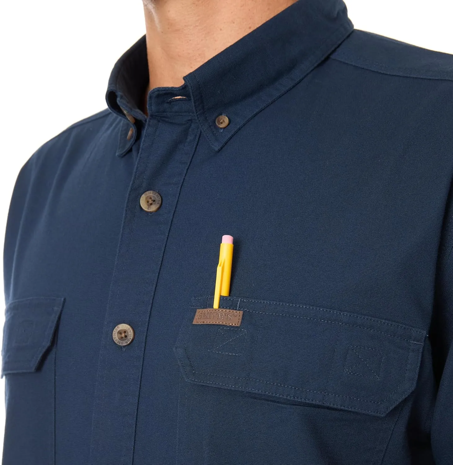 Smith's Workwear Men's Stretch Full-Swing Work Shirt
