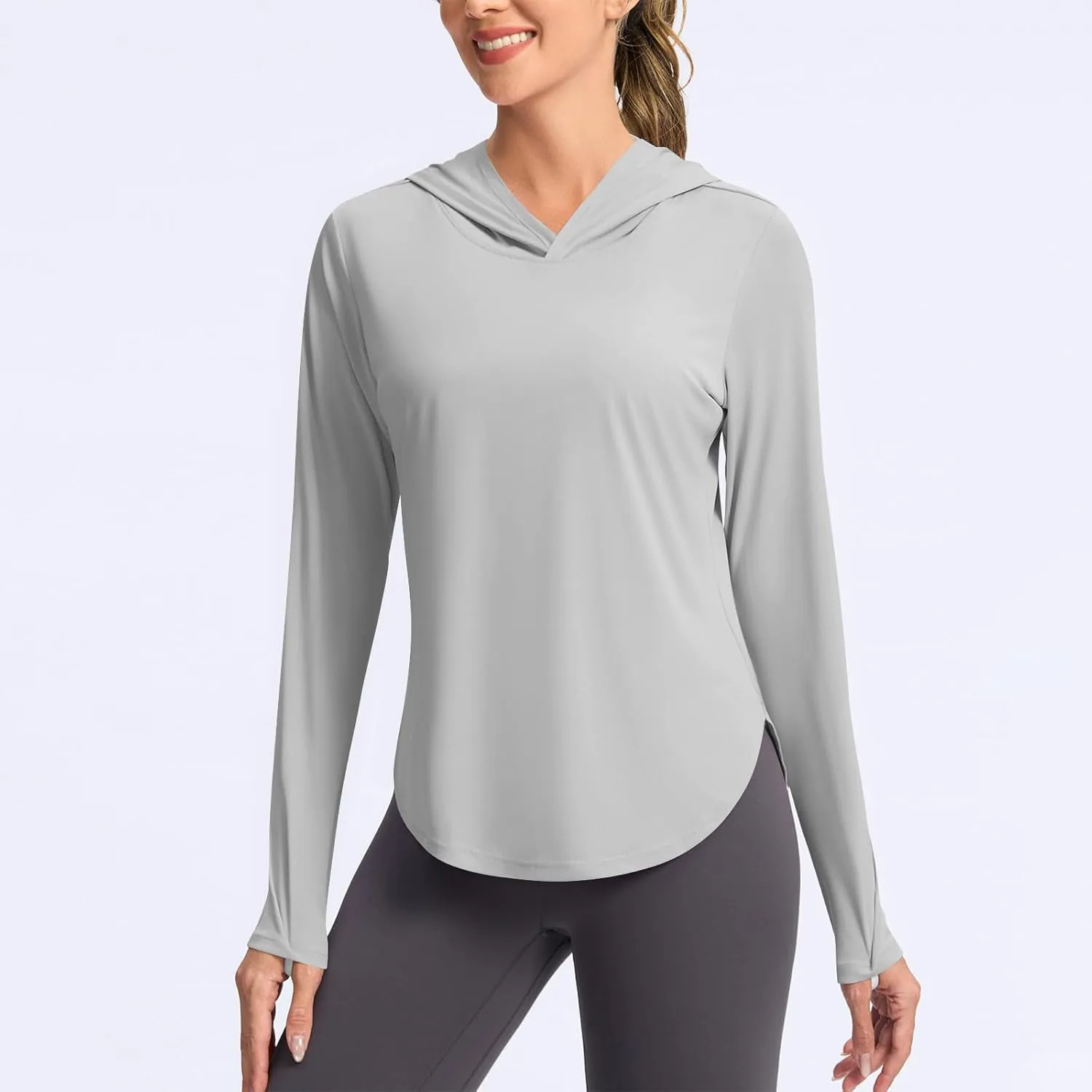 Sun Protection Hoodie For Women UPF 50  Fishing Hiking Shirt Lightweight Cool Rash Guard Casual Long Sleeve Spf Shirt