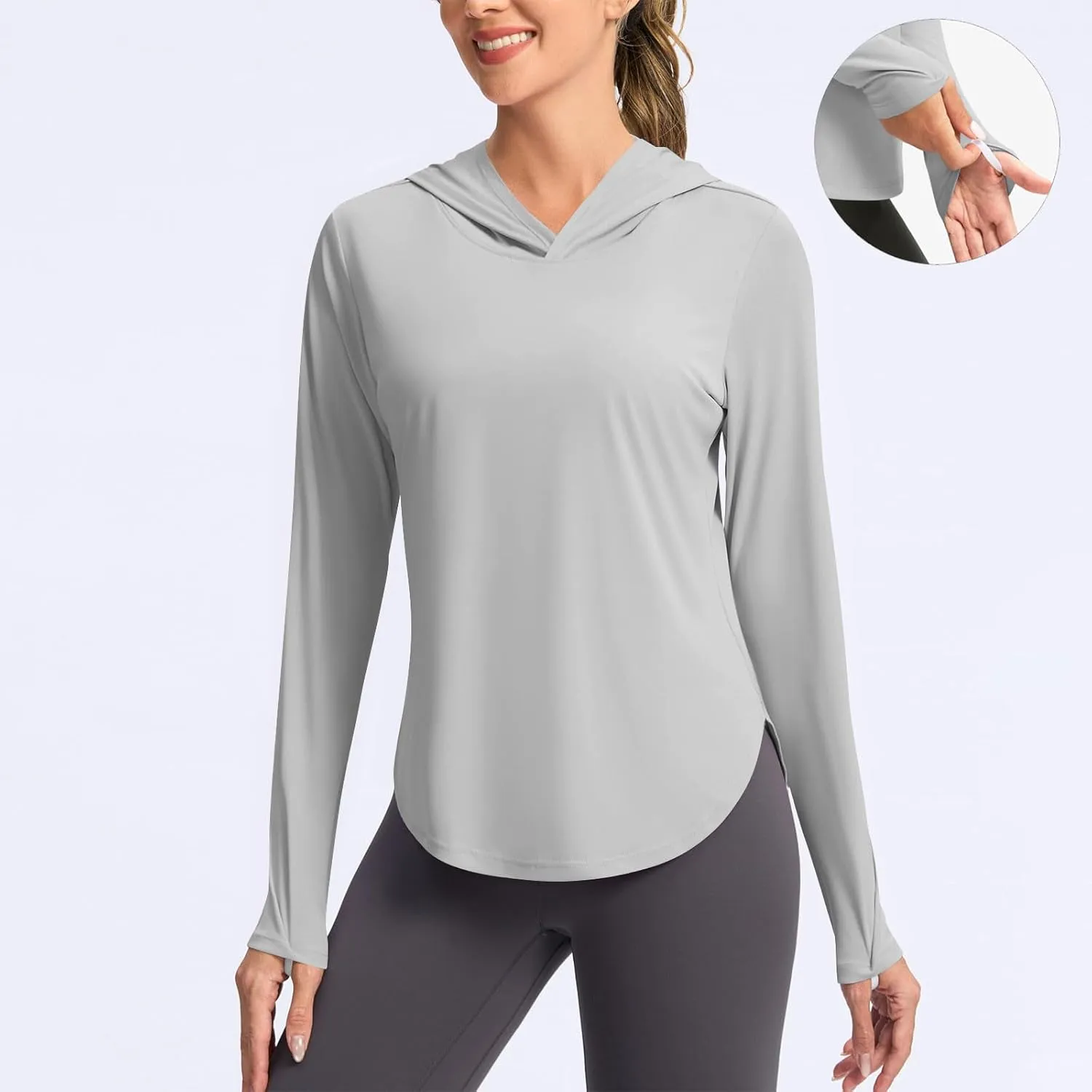Sun Protection Hoodie For Women UPF 50  Fishing Hiking Shirt Lightweight Cool Rash Guard Casual Long Sleeve Spf Shirt