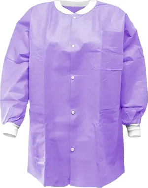 SunLite Ultra 3800 Series Premium Disposable Lab Jackets, Pockets, Knit Collar & Cuffs, Hip Length, 10 Pack