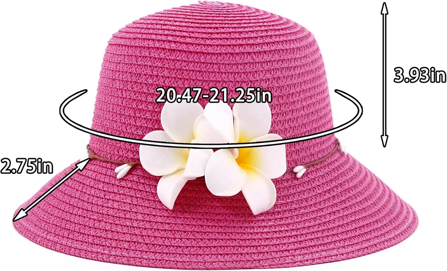 Surkat Girls Flower Straw Hat Large Brim Beachwear Sunhat Floral Tea Party Cap
