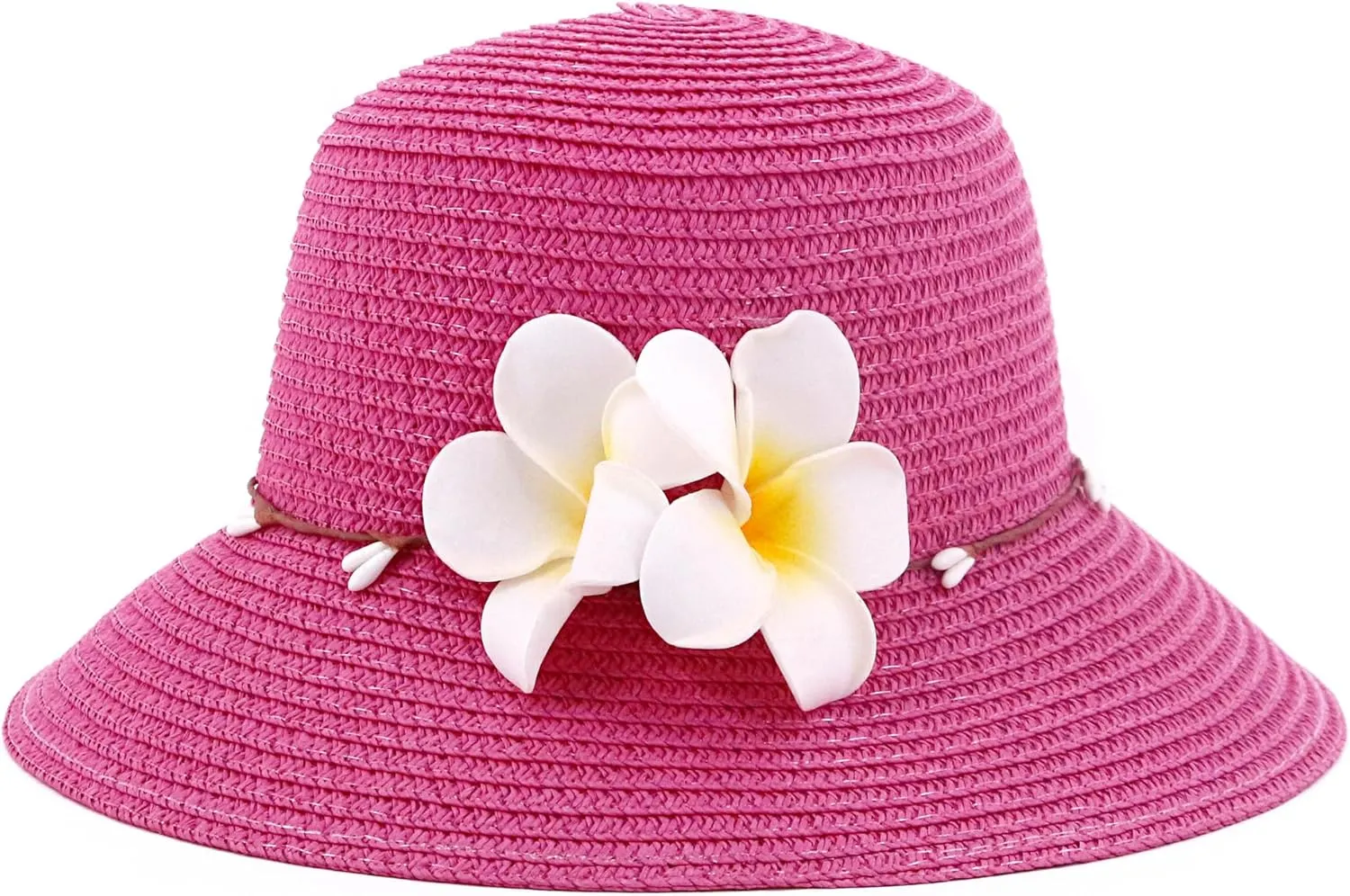 Surkat Girls Flower Straw Hat Large Brim Beachwear Sunhat Floral Tea Party Cap