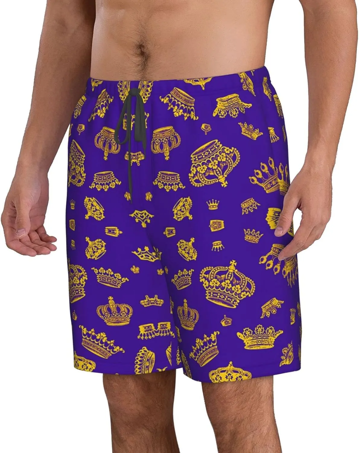 SWEET TANG Men's Soft Short Pants Breathable Beachwear Loose Shorts with Pockets