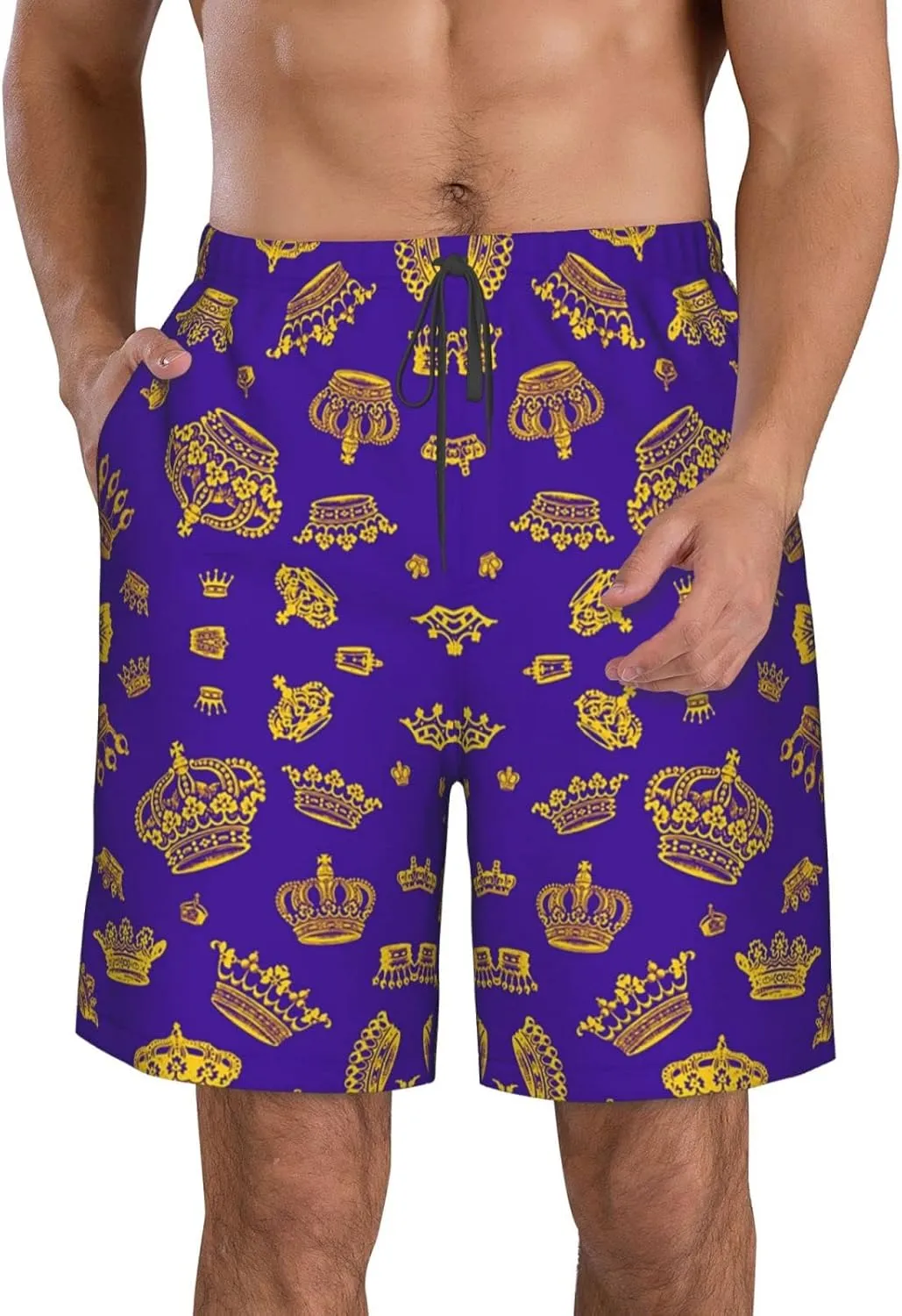 SWEET TANG Men's Soft Short Pants Breathable Beachwear Loose Shorts with Pockets