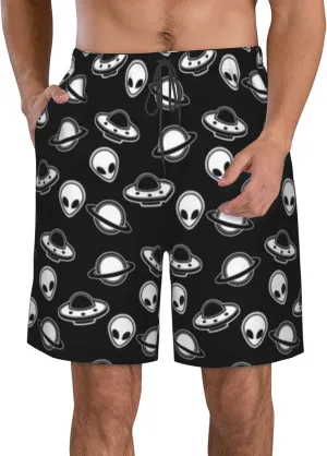 SWEET TANG Men's Soft Short Pants Breathable Beachwear Loose Shorts with Pockets