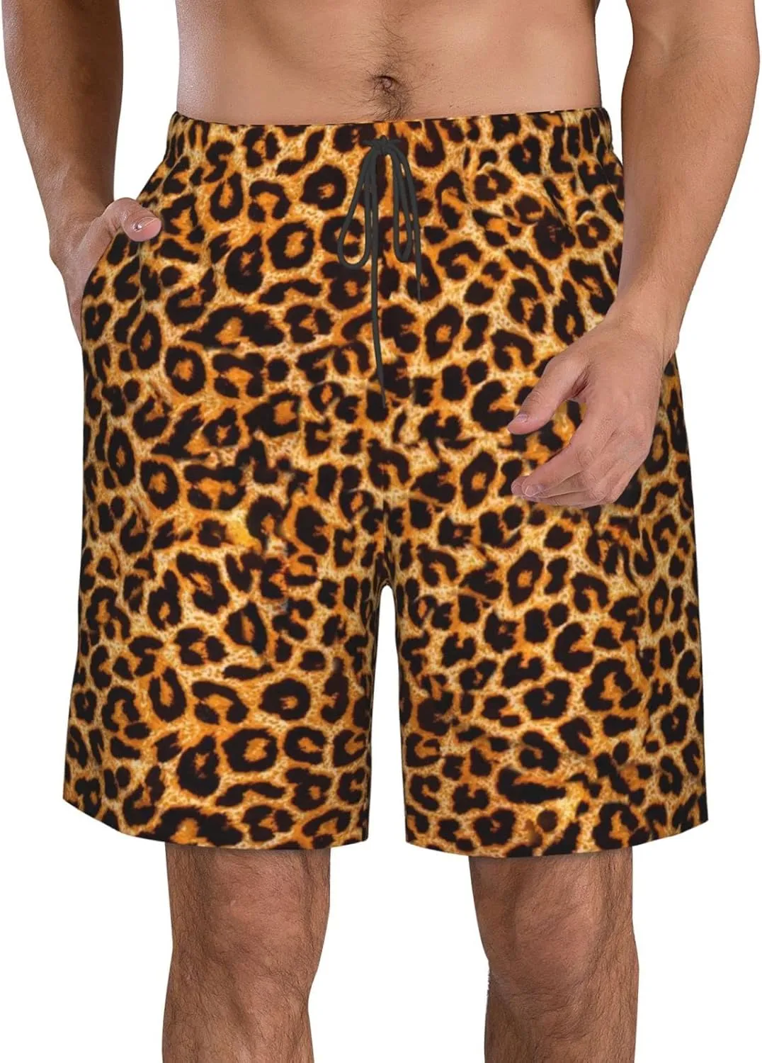 SWEET TANG Men's Soft Short Pants Breathable Beachwear Loose Shorts with Pockets