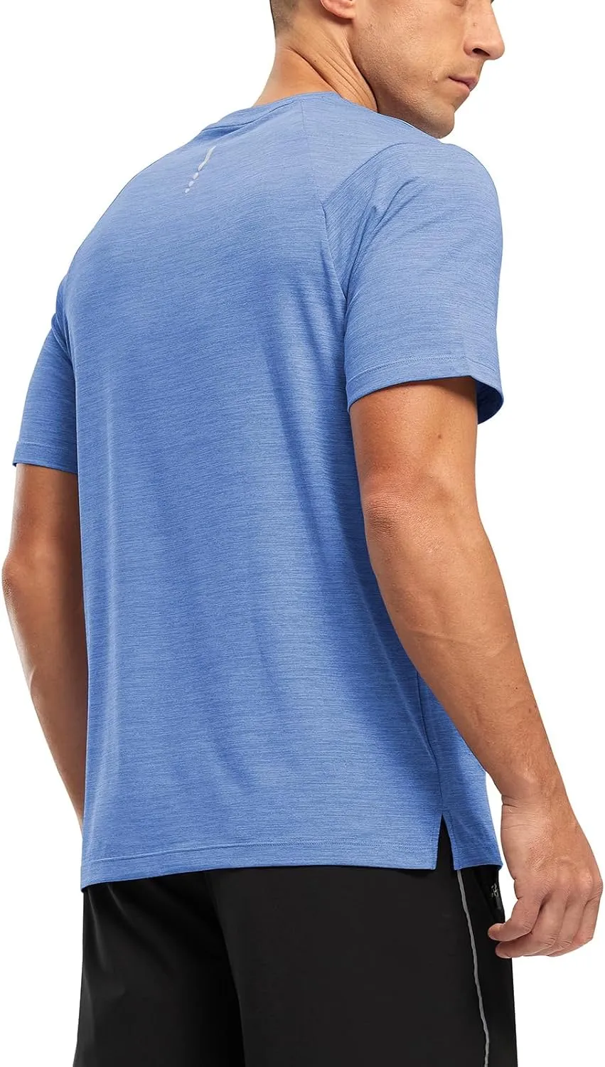 TBMPOY Men's Workout Dry Fit T-Shirt Quick Dry UPF 50  Athletic Shirt Moisture Wicking Lightweight Top Running Activewear