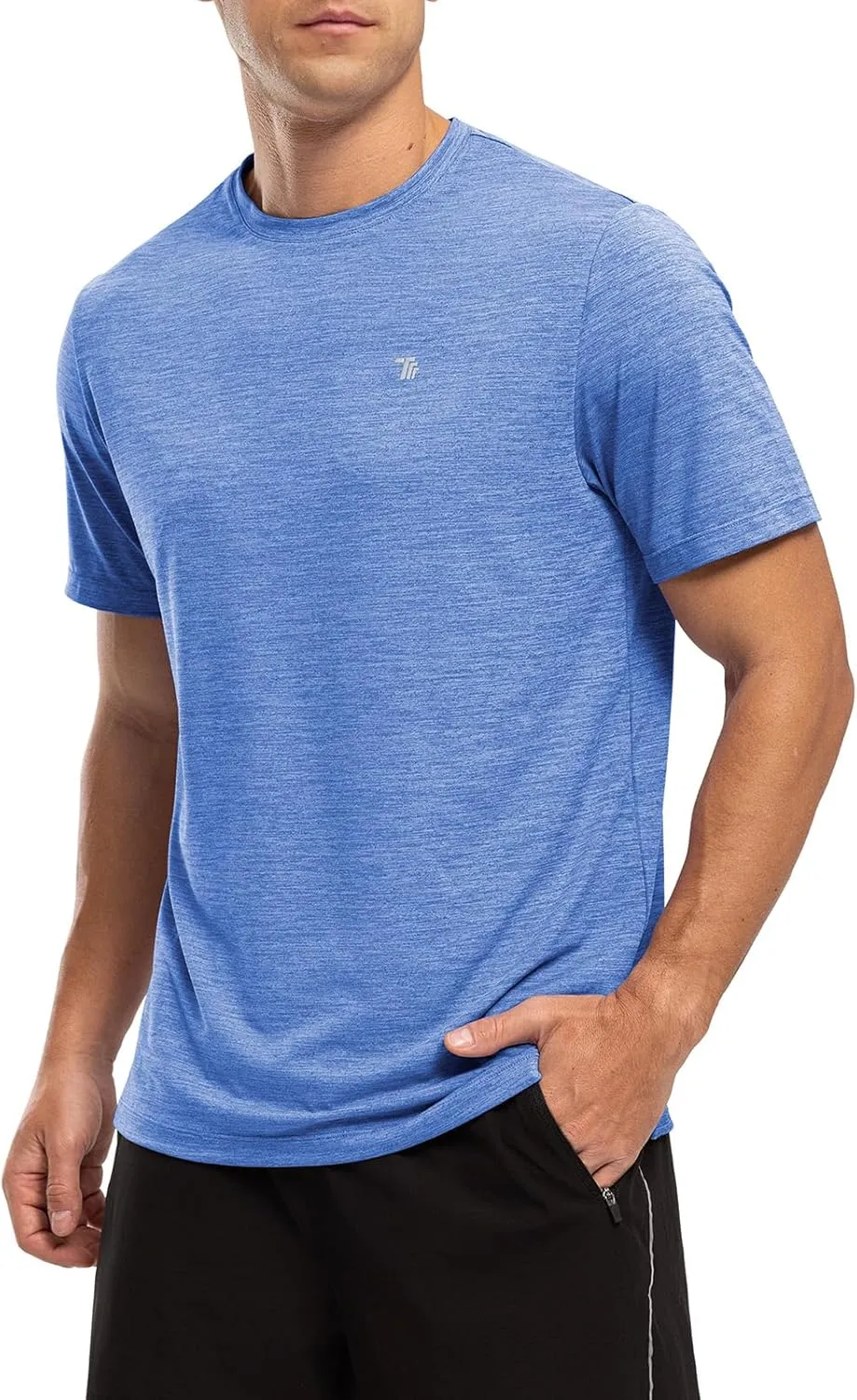 TBMPOY Men's Workout Dry Fit T-Shirt Quick Dry UPF 50  Athletic Shirt Moisture Wicking Lightweight Top Running Activewear