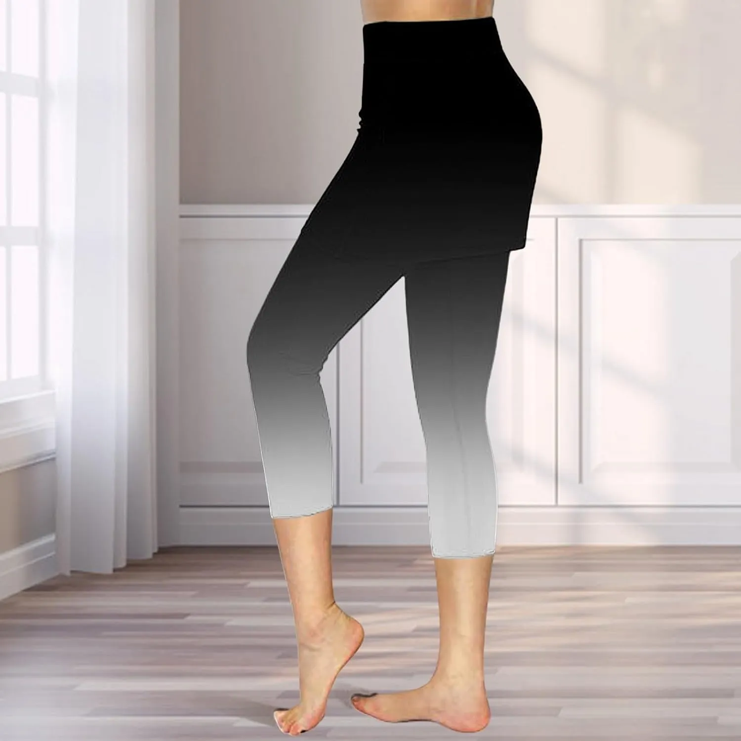 Tennis Skirt with Leggings for Women Solid Skirt Match Booty Lifting Capri Leggings 2025 Workout Gym Yoga Clothes