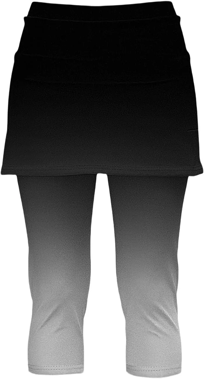 Tennis Skirt with Leggings for Women Solid Skirt Match Booty Lifting Capri Leggings 2025 Workout Gym Yoga Clothes