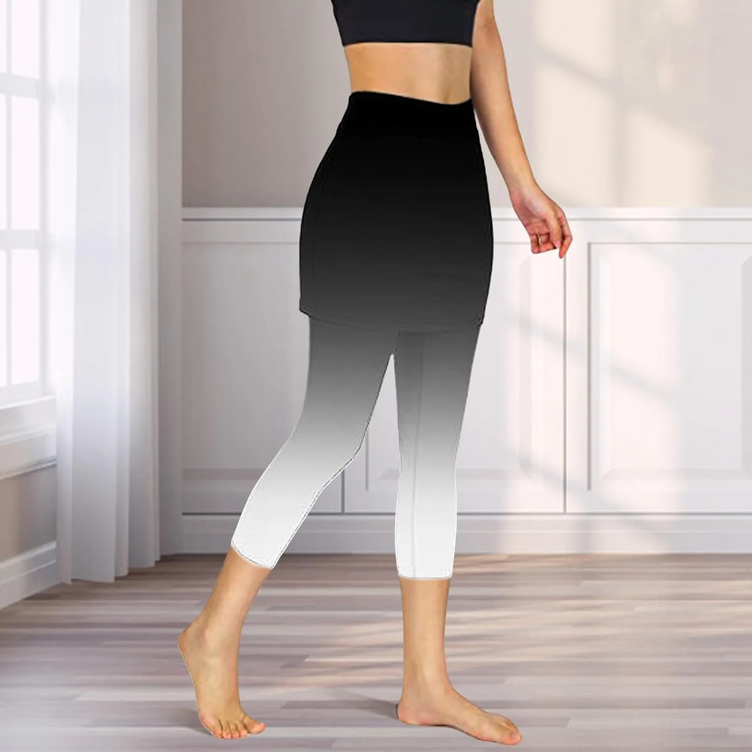Tennis Skirt with Leggings for Women Solid Skirt Match Booty Lifting Capri Leggings 2025 Workout Gym Yoga Clothes