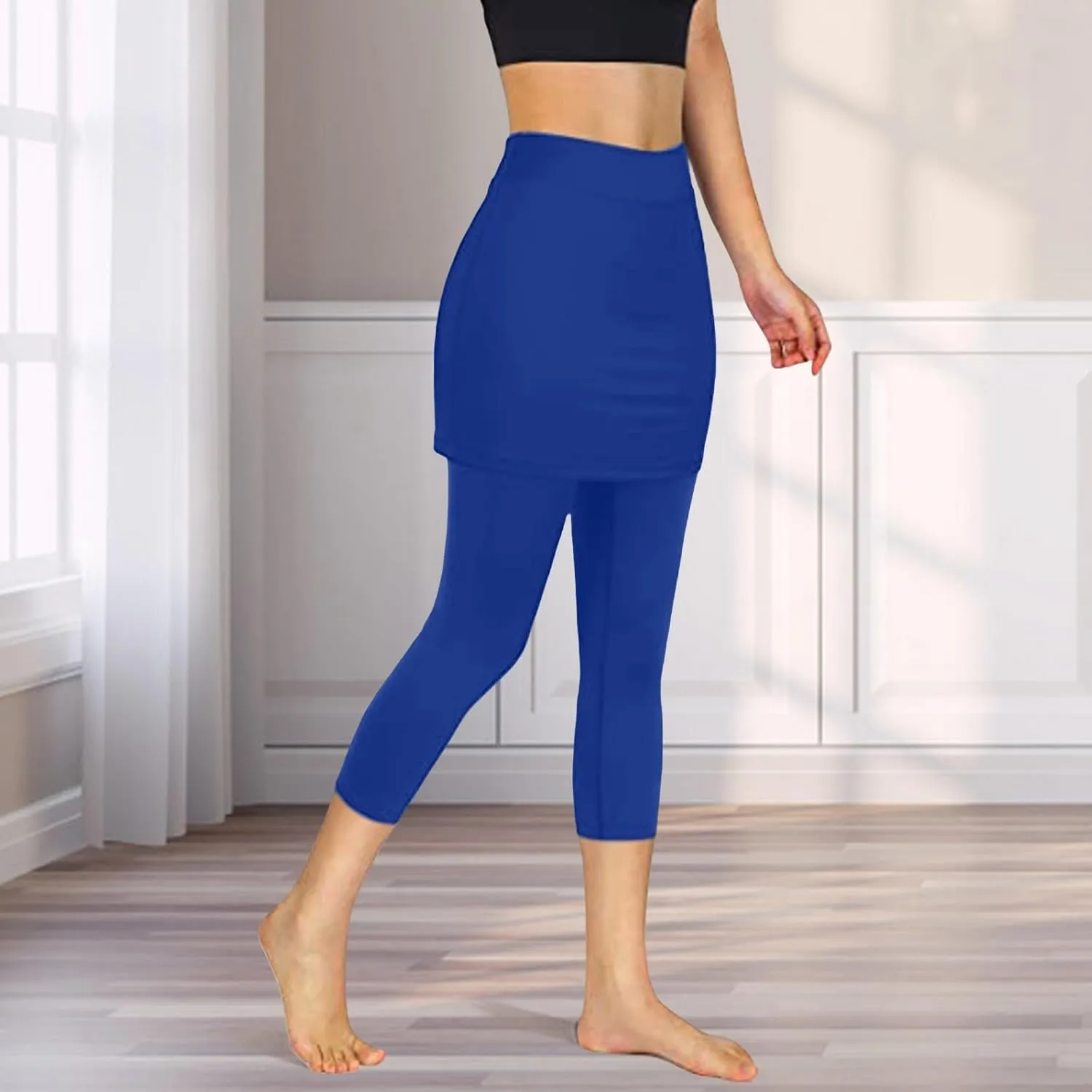 Tennis Skirt with Leggings for Women Solid Skirt Match Booty Lifting Capri Leggings 2025 Workout Gym Yoga Clothes