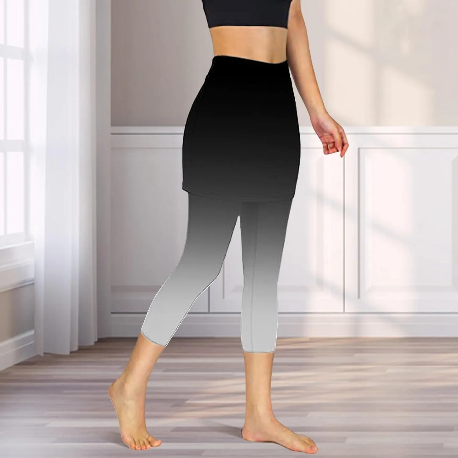 Tennis Skirt with Leggings for Women Solid Skirt Match Booty Lifting Capri Leggings 2025 Workout Gym Yoga Clothes