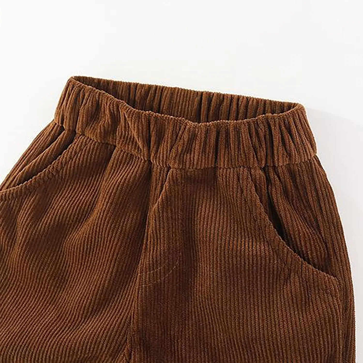 Toddler Boys Girls Kids Corduroy Sweatpants Unisex Elastic Waist Jogger Pants Solid Fall Winter Active Pants Bottoms