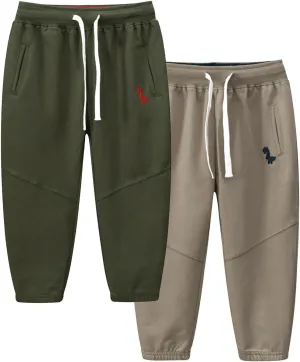 Toddler Boys Jogger Active Athletic Pants Dinosaur Sweatpants (1-Pack 2-Pack