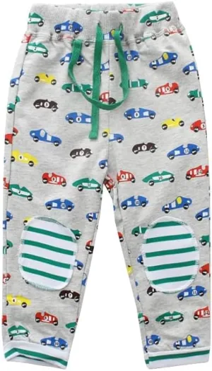 Toddler Boys Pants Cotton Bottoms for Kids Elastic Waist Jogging Trousers Active Sports Jogger Sweatpants 2-7T