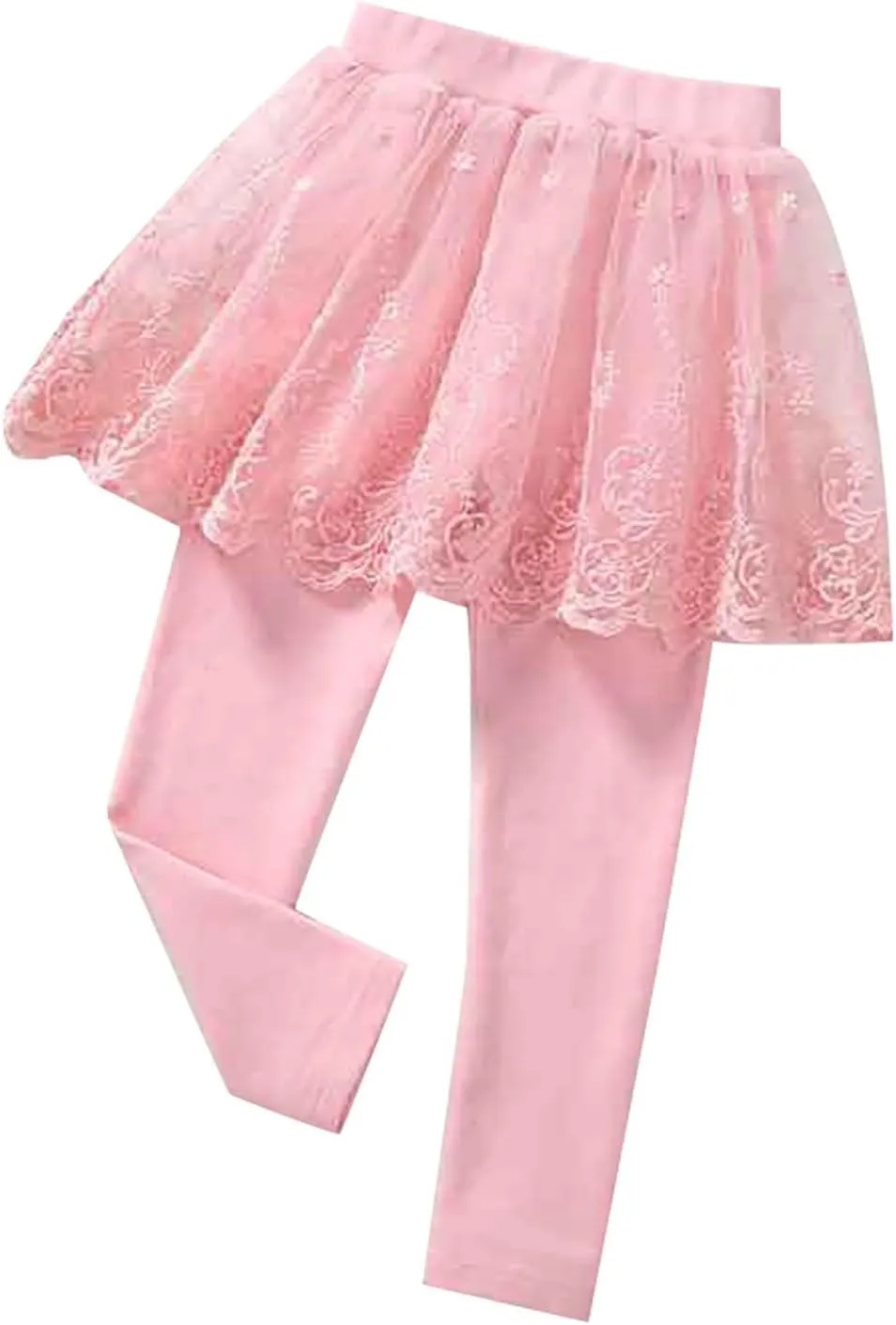Toddler Girls Footless Leggings with Tutu Skirt Baby Stretchy Ruffle Sequins Star Pantskirt Tulle Skirted Pants Bottoms