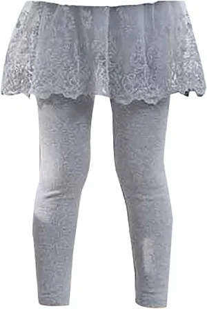 Toddler Girls Footless Leggings with Tutu Skirt Baby Stretchy Ruffle Sequins Star Pantskirt Tulle Skirted Pants Bottoms