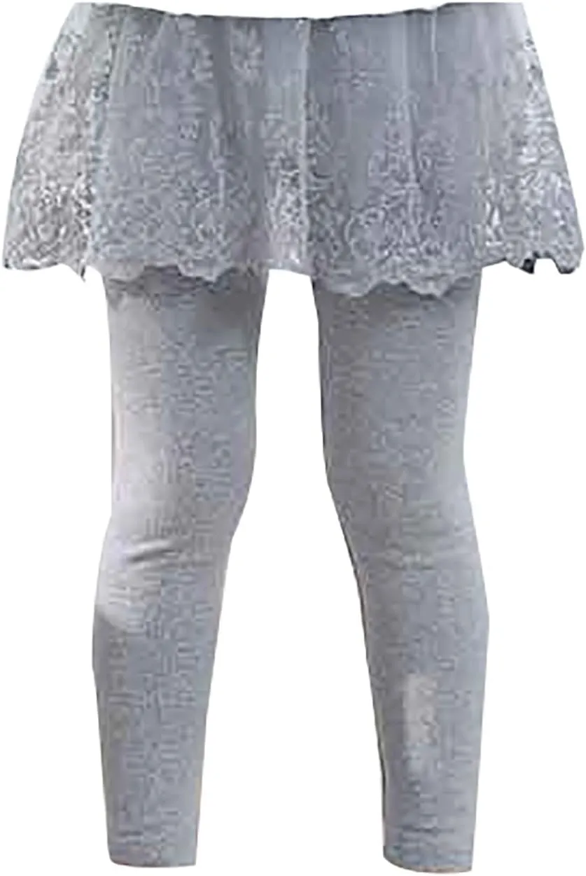 Toddler Girls Footless Leggings with Tutu Skirt Baby Stretchy Ruffle Sequins Star Pantskirt Tulle Skirted Pants Bottoms