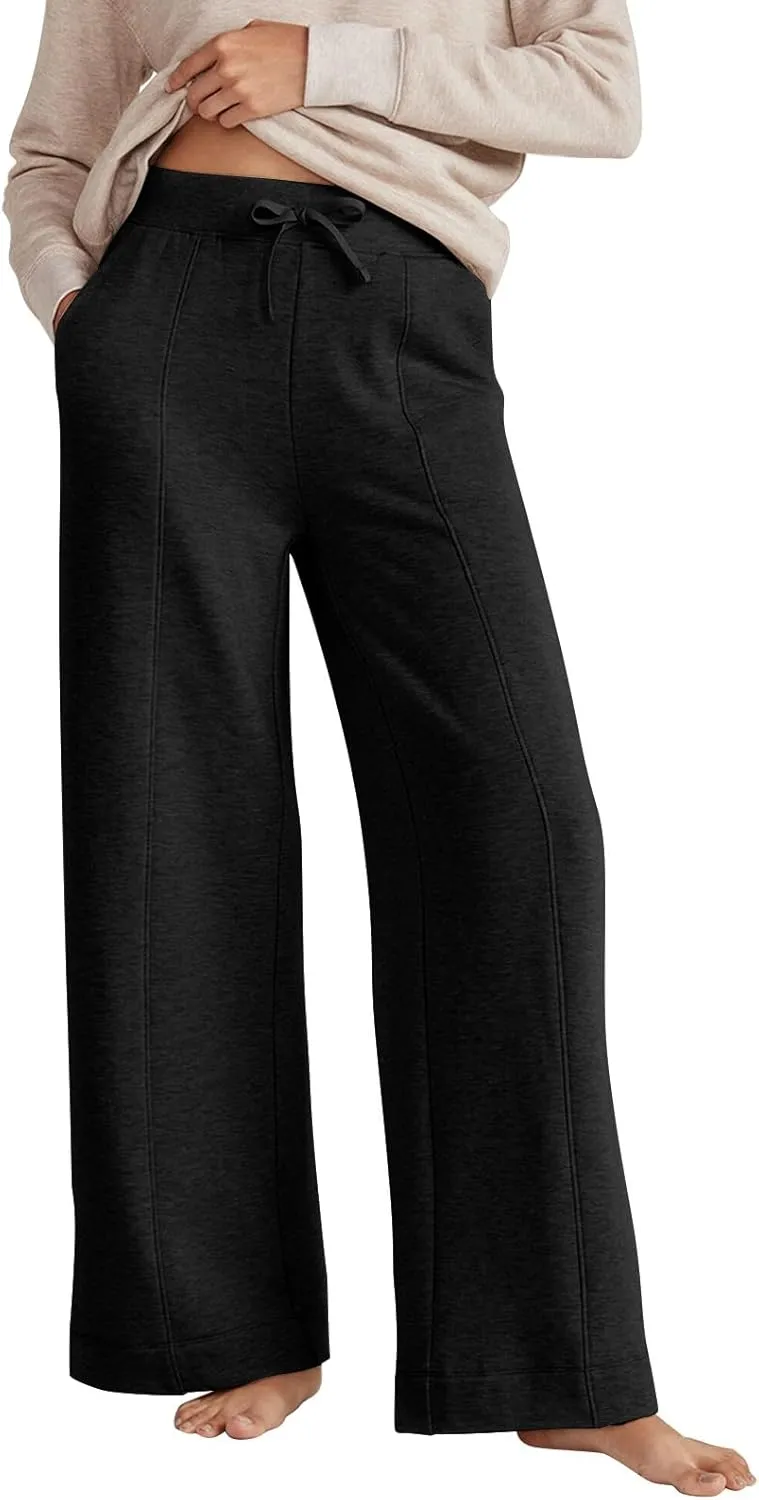Track Pants Women Soft Wide Leg Sweatpants Drawstring Lounge Pants Women Bottoms Joggers with Pockets Cinch Bottom