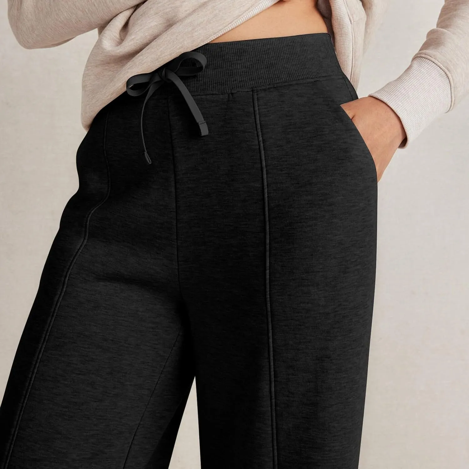 Track Pants Women Soft Wide Leg Sweatpants Drawstring Lounge Pants Women Bottoms Joggers with Pockets Cinch Bottom
