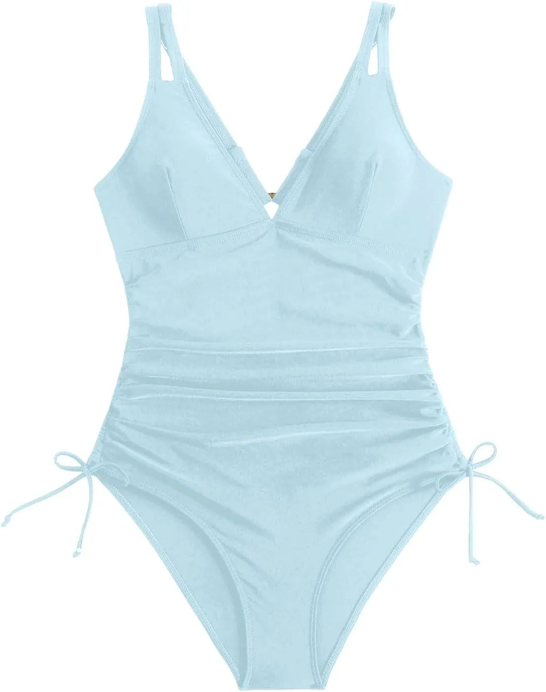 TUQIDEWU Bathing Suit for Women One Piece Swimsuit Women Tummy Control Sexy Deep V Double Straps Back Tie Backless Swimsuits