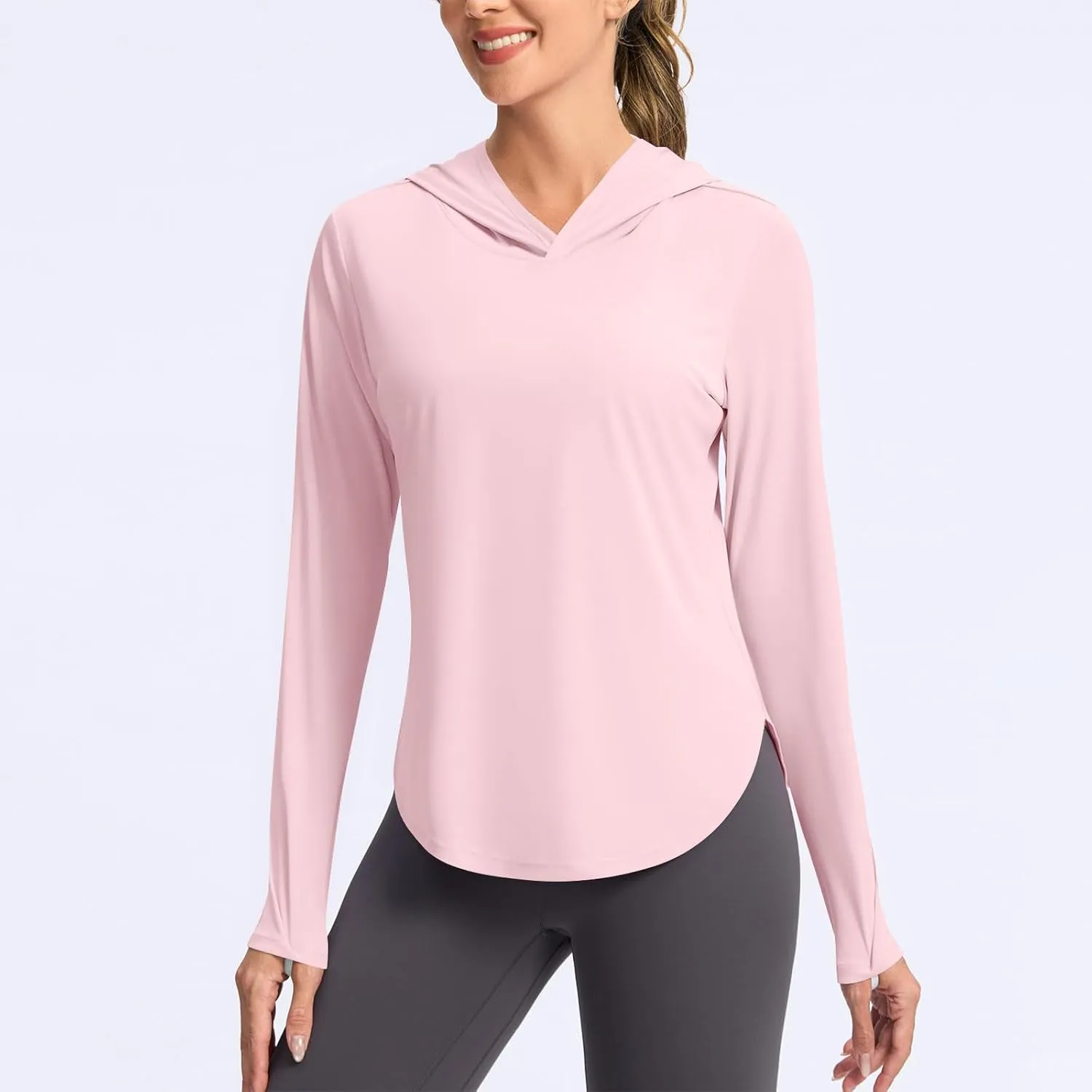 UPF 50  Sun Shirt Women Hoodie Long Sleeve UV Protection Shirts Quick Dry Lightweight SPF Outdoor Athletic Hiking Top