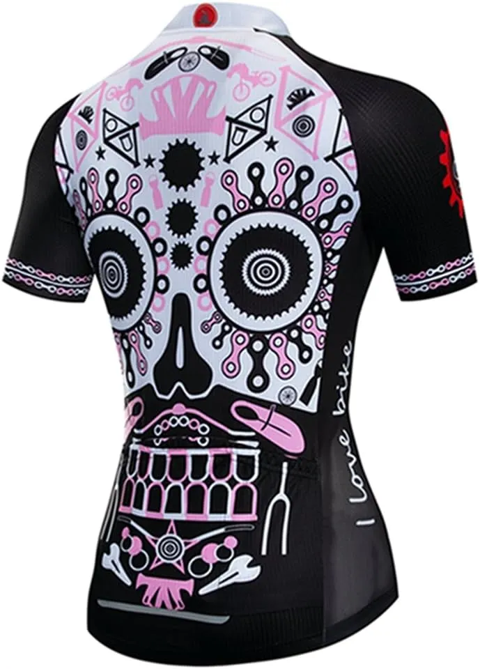 Weimostar Women Short Sleeve Cycling Jersey MTB Bike Sportswear Bicyle Clothing