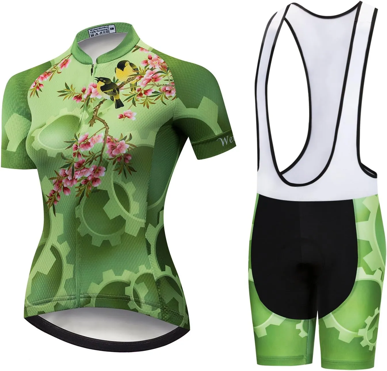 Weimostar Women's Short Sleeve Cycling Jersey Gel Padded Shorts Set MTB Sportswear Reflective