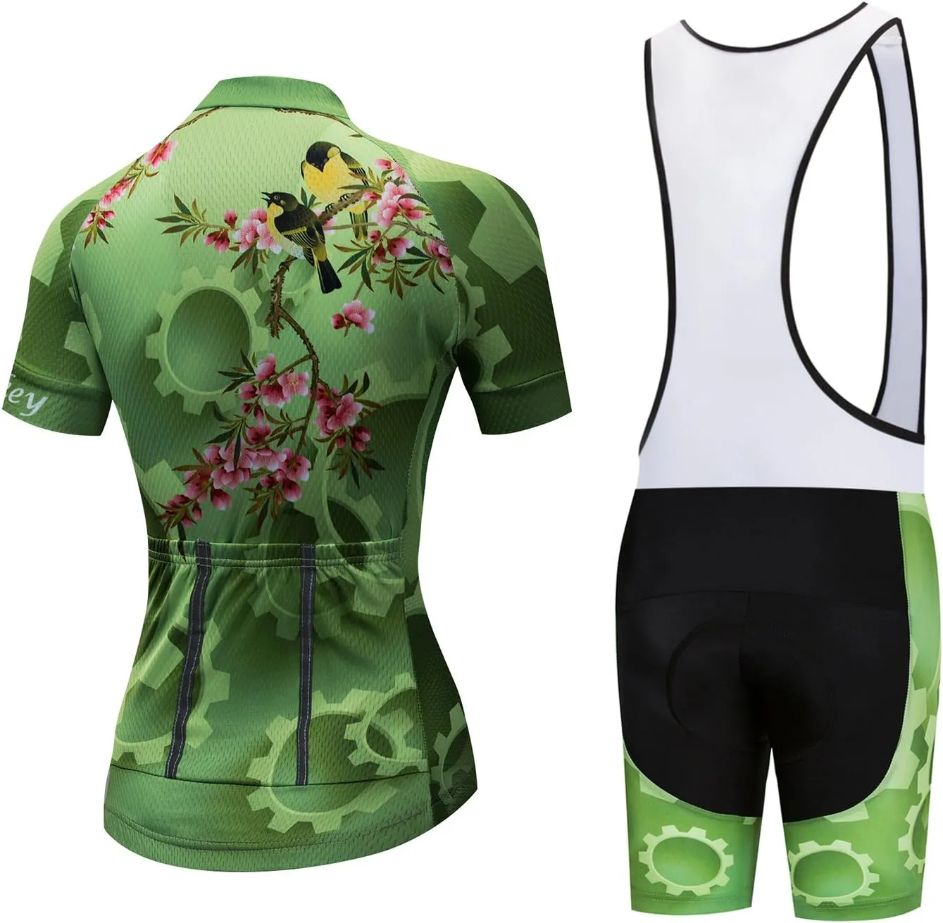 Weimostar Women's Short Sleeve Cycling Jersey Gel Padded Shorts Set MTB Sportswear Reflective