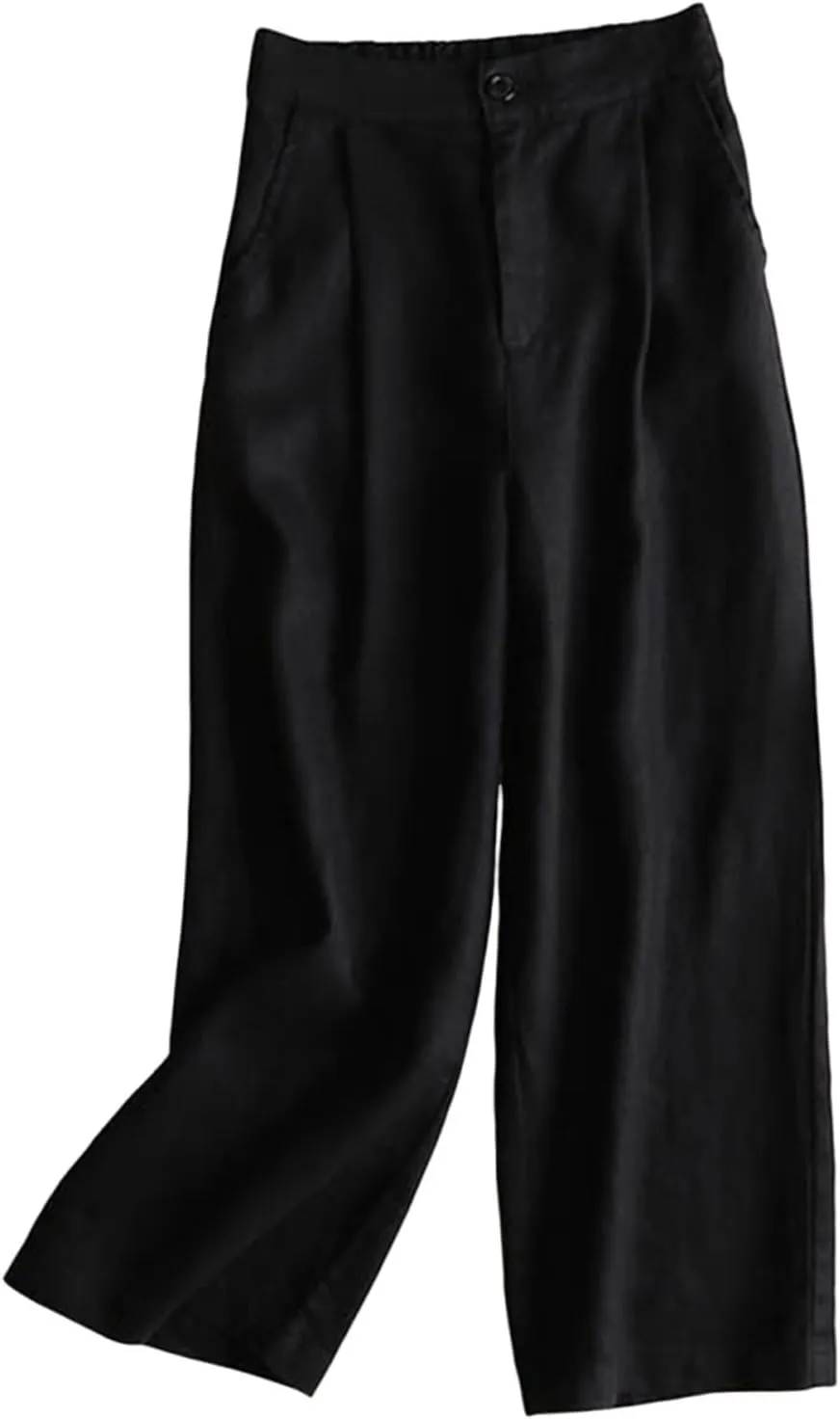 Wide Leg Pants Women Solid Color Stretch Sweatpants Straight Leg Trousers Elastic Waist Fall Bottoms for Women
