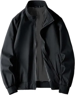 Windbreaker Bomber Zip Up Coat with Pocket Handsome Pilot Zip Fx Standing Jacket Jackets Casual Summer Windbreaker