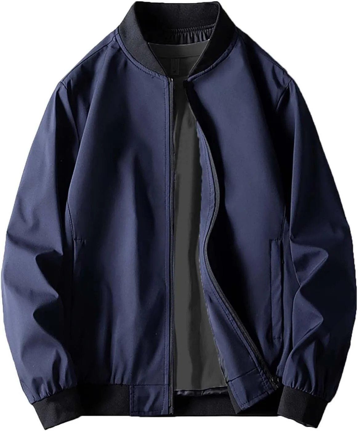 Windbreaker Bomber Zip Up Coat with Pocket Handsome Pilot Zip Fx Standing Jacket Jackets Casual Summer Windbreaker